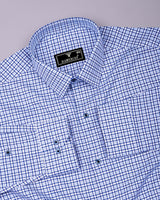 Rylon Blue With White Twill Check Gizza Shirt