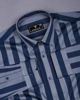 Bronel Blue Broad Stripe Giza Shirt