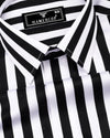 Phenol Black With White Stripe Premium Giza Shirt