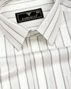 Velgro Cream With Gray Stripe Premium Giza Shirt