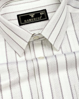 Velgro Cream With Gray Stripe Premium Giza Shirt