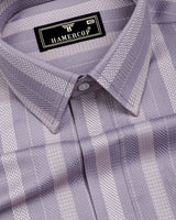 Liora Light Purple With Cream Stripe Premium Giza Shirt