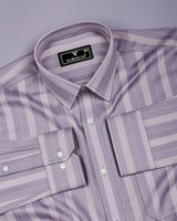 Liora Light Purple With Cream Stripe Premium Giza Shirt