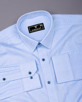 Sevio LightBlue Jacquard Premium Gizza Shirt
