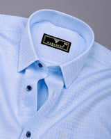 Sevio LightBlue Jacquard Premium Gizza Shirt