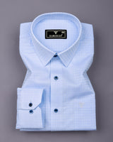 Sevio LightBlue Jacquard Premium Gizza Shirt