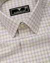 Halric Green With Cream Check Premium Giza Shirt