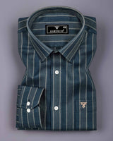 Velgro Peacock Blue Stripe Premium Giza Shirt