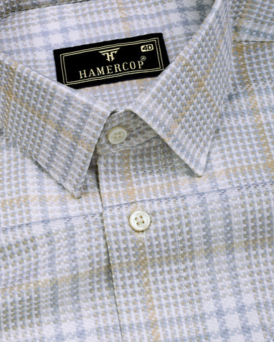 Zenvik Gray Dobby Check Premium Giza Shirt