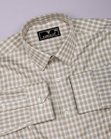 Yelric Cream With White Premium Giza Shirt