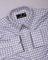 Yelric Gray With White Premium Giza Shirt