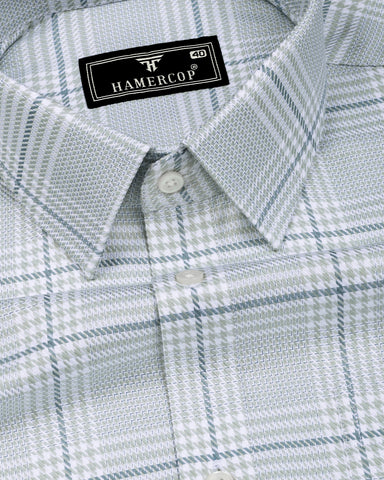 Zeno Light Green Check Premium Giza Shirt