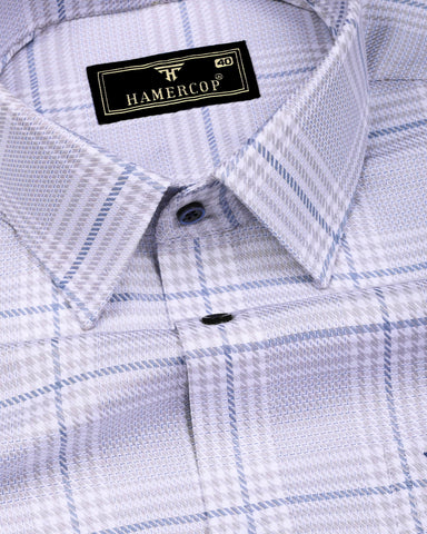 Zeno Light Gray Check Premium Giza Shirt