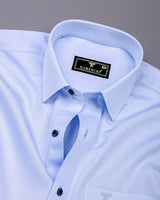 Dazur LightBlue Jacquard Check Premium Gizza Shirt