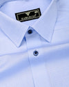 Dazur LightBlue Jacquard Check Premium Giza Shirt