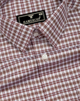 Dextro Brown With White Twill Check Premium Giza Shirt