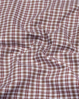 Dextro Brown With White Twill Check Premium Giza Shirt