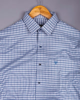 Dextro Blue With White Twill Check Premium Giza Shirt