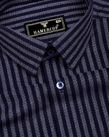 Corva NavyBlue Dobby Stripe Premium Giza Shirt