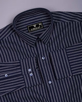 Corva NavyBlue Dobby Stripe Premium Giza Shirt