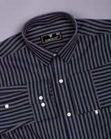 Corva Black Dobby Stripe Premium Giza Shirt