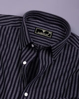 Corva Black Dobby Stripe Premium Giza Shirt
