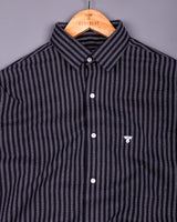 Corva Black Dobby Stripe Premium Giza Shirt