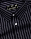 Corva Black Dobby Stripe Premium Giza Shirt