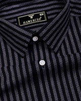 Corva Black Dobby Stripe Premium Giza Shirt