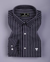 Corva Black Dobby Stripe Premium Giza Shirt