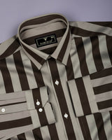 Bronel Coffee Brown Broad Stripe Giza Shirt