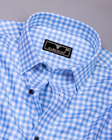 Nexon Skyblue Twill Check Premium Gizza Shirt