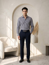 Nexon Navyblue Twill Check Premium Giza Shirt
