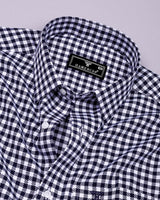 Nexon Navyblue Twill Check Premium Gizza Shirt