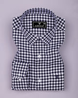 Nexon Navyblue Twill Check Premium Gizza Shirt