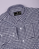 Nexon Navyblue Twill Check Premium Gizza Shirt