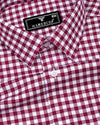 Nexon Maroon Twill Check Premium Giza Shirt