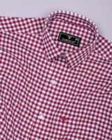 Nexon Maroon Twill Check Premium Gizza Shirt