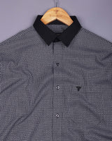 Avila Black Dobby Designer Cotton Shirt