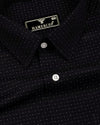 Noiro Black With White Dot Print Dobby Cotton Shirt
