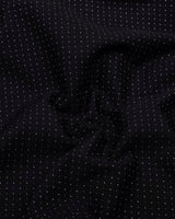 Noiro Black With White Dot Print Dobby Cotton Shirt