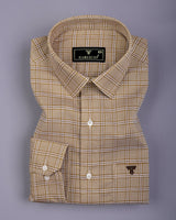 Nuvell Cream Houndstooth Check Premium Giza Shirt