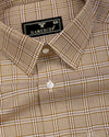 Nuvell Cream Houndstooth Check Premium Giza Shirt