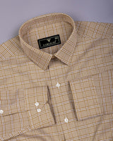 Nuvell Cream Houndstooth Check Premium Giza Shirt