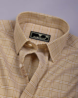 Nuvell Cream Houndstooth Check Premium Giza Shirt