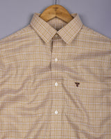 Nuvell Cream Houndstooth Check Premium Giza Shirt