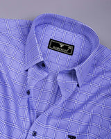 Nuvell Blue Houndstooth Check Premium Giza Shirt