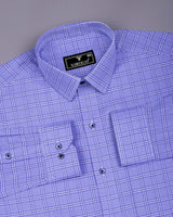 Nuvell Blue Houndstooth Check Premium Giza Shirt