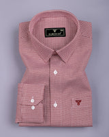 Viona Red Houndstooth Jacquard Premium Giza Shirt