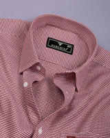 Viona Red Houndstooth Jacquard Premium Giza Shirt